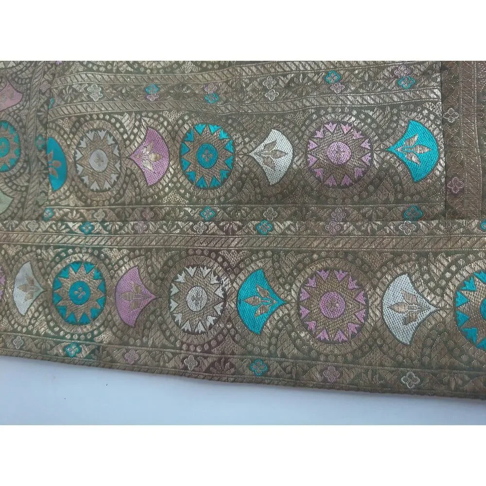 Vintage Sen Sation Indian Brocade Silk Pillow Cover Ethnic Boho Home Decor New